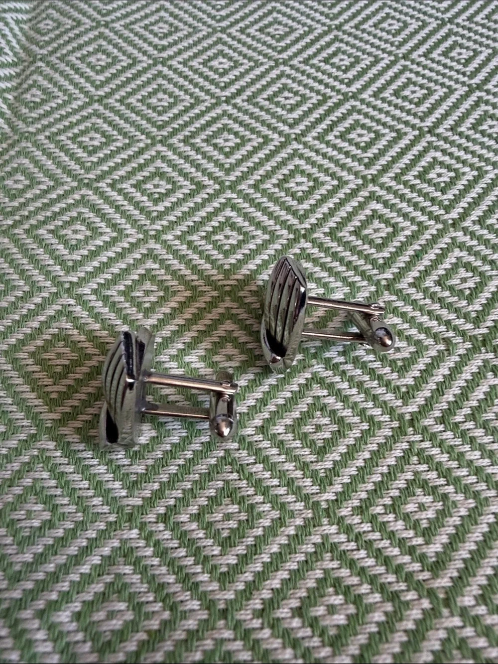 SWANK Silver-Tone Ribbed Knot Cufflinks